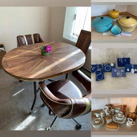 MaxSold Auction: This online auction features Delft, Villeroy and Boch, retro dining tables with chairs, marble top side tables, vinyl records, Blue Mountain Pottery, small kitchen appliances, cookware, ceramics, office supplies, lamps, costume jewelry, and much more!