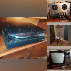 MaxSold Auction: This online auction features Floor Vase, Vintage Games, Fabric, LPs, Home Theater Projector, Reel to Reel Player, Comics, Stereo Components, Costume Jewellery, Vintage Dolls, Pod Swivel Chairs, Small Kitchen Appliances, Sewing Machine, Thimbles, Vintage Circus Posters, and Much, Much, More!!