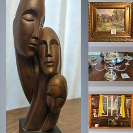 MaxSold Auction: This online auction features fine bone china, furniture such as dining room set, suede sofa, oak roll top desk, dresser and MCM end table, framed wall art, home decor, small kitchen appliances, Christmas decor, lamps, vinyl records, books and much more!