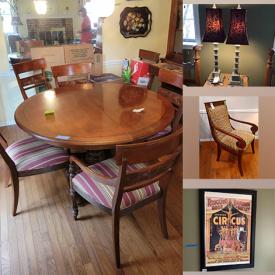 MaxSold Auction: This online auction features furniture such as Ethan Allen dining table with chairs, sofa and nightstands, books, framed wall art, gardening supplies, home decor, lamps and much more!