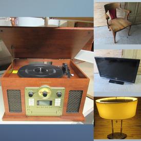 MaxSold Auction: This online auction features 46” Sony TV, Kenmore washing machine and dryer, furniture such as vintage chairs, display cabinet, antique desk, and side tables, kitchenware, lamps, ceramics, glassware, DVDs, CDs, books, vintage chandelier, small kitchen appliances, framed wall art, Silvania turntable, filing cabinets, garden tools, and much more!