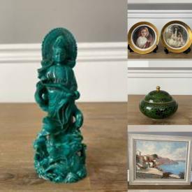 MaxSold Auction: This online auction features Collector Plates, Art Pottery, Rose Quartz Stone Carving, Judaica Artwork, Sports Equipment, Antique Pottery, Chinese Mudmen, Ginger Jars, Framed Wall Art, Limoges Trinket Boxes, Wool Rugs, Teapots, and Much, Much More!!