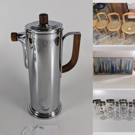 MaxSold Auction: This online auction features Framed Wall Art, Art Deco Tea Set, Stained Glass Wall Mirror, Vintage Beer Trays, Figural Pottery Planters, Depression Glass, Vintage Pyrex, Studio Pottery, Student Clarinet, Stereo Components, Soviet Era Propaganda Posters, MCM Chairs and much more!