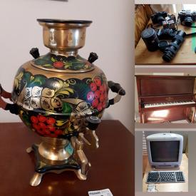 MaxSold Auction: This online features a Vintage music cabinet, Vintage dresser with mirror, China cabinet, dining buffet, LazyBoy Luxury-Lift, Animal figurines, light fixture, glassware, teacups, bar fridge, cutlery, Russian Tapestry, mandolin and much more!