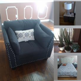 MaxSold Auction: This online auction features Sofa, Love Seat, Coffee Table, Plants, Rug and Folding Tables, Kitchen utensils, Lamps, Night Stand, Bed, House Supply and much more!