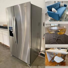 MaxSold Auction: This online auction features Bar Tables & Chairs, Office Tables & Chairs, Mini Fridge, Refridgerator, Hammock Chairs, Sit-to-Stand, and Much More!!