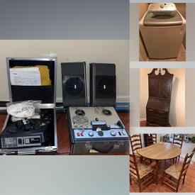 MaxSold Auction: This online auction includes silver plate, sterling silver, 14k gold jewelry, vintage dolls, Lenox, stamp collection, 28” Samsung TV, Whirlpool washing machine and dryer, furniture such as vintage secretary desk, Thomasville dining table, dining chairs, reclining sofa and cabinets, small electronics, exercise equipment, hand tools, GE freezer, framed wall art, dishware, home decor, books, vintage toys, lamps, Christmas decor, small kitchen appliances, and more!