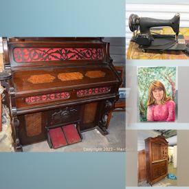 MaxSold Auction: This online auction features Antique Church Pump Organ, Antique writing Desk, Display Cabinets, Antique Laundry Roller Squeegee, Antique Mirrors, Vintage TV Magnifying lens and much more!!