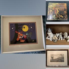 MaxSold Auction: This online auction features Antique Captain Cook Prints, Danish Figurines, Rocky and Bullwinkle Animation Cell.