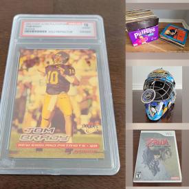 MaxSold Auction: This online auction features LPs, Autographed Hockey Mask, Video Games, Mini Stick Sets, and Sports Trading Cards such as 23kt Gold Tom Brady, Wayne Gretzky Hologram, Bee Hive Photos, Autographed Cards, Rookie Cards, Team Canada Cards, and Non-Sports Cards, and much more!