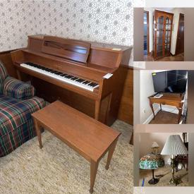 MaxSold Auction: This online auction features a Yamaha upright piano, furniture such as bookcases, dressers, sectional sofa, and desk, home décor such as rugs and glassware, sporting equipment such as skis, ski boots, and poles, ceramics such as Wedgwood, Tenshan, Mikasa, Noritake, and Nippon, crystal such as Waterford cake server and Waterford frame, electronics such as Sony and Vizio TVs and much more!