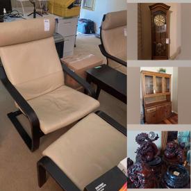 MaxSold Auction: This online auction features Console cabinet, cedar chest, leather chair and ottoman, jewelry making supplies, Resin sculptures, Vintage German camera, exercise equipment, Weber grill, saw horses, tools, garden supplies and much more!