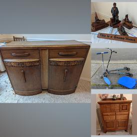 MaxSold Auction: This online auction features furniture such as an Antique Apothecary Cabinet, White Cottage Style Lateral File, Hutch Kathy Ireland, Mudroom Entry Cabinet Bench, Antique Glider Platform Rocker, Board games, Alexa enabled microwave, scooter, bike, Tom Clark gnomes and much more!