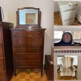 MaxSold Auction: This online auction features items such as Medical And Beauty, Wood Bookcase, Vintage Highboy Dresser, n Board, Electric Fan and Floor Lamp, Wood Side Table, File Cabinet, Suitcase And Bags, Storage Bin, Books, Occasional Table and much more!