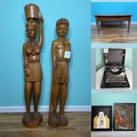 MaxSold Auction: This online auction features MCM Furniture, African Carvings, Vintage Water Skis. Vintage Theater Seats, Antique Dresser, Yard Games, Camp Chairs, Area Rugs, Hanging Chairs, Snowboard, Outerwear, Room Divider, Joseph Four Bears Original Paintings, Vintage Portrait, Indian Basket Collection, Vintage Radio, Vintage Books, Uranium Glass, Vintage Pyrex, Vintage Belt Buckle Collection and much more!