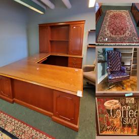 MaxSold Auction: This online auction features furniture such as office chairs, office cubicles, metal cabinets, wooden table, bookcases, reception desk and executive desk, office supplies, area rugs, framed wall art and much more!