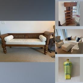 MaxSold Auction: This online auction features Teak Furniture Wing Chairs, Work Tables, Folding Treadmill, Bed and more!