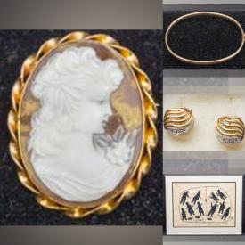 MaxSold Auction: This online auction features Gold Jewelry, Crystal Carafe, Inuit Numbered Limited Edition Print, Sterling Silver Jewellery, Silver Collectible Spoons, Vintage Hand Carved Chair, Art Glass, Art Pottery, Teacup/Saucer Sets, Wood Sculptures, Antique Books, Studio Pottery, Outerwear and much more!