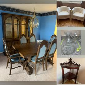 MaxSold Auction: This online auction features crystal ware, Hi-Fi stereo, fine china, furniture such as IKEA chairs, dining table with chairs, dining hutch, 50s style armoires and sofas, glassware, ceramics and much more!