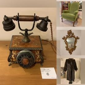 MaxSold Auction: This online auction features Vintage Carved Wood Swan Chair, Vintage Broyhill Wood Linen Chest Highboy Cupboard, Vintage Wood Glass Brass Coffee Table, White Floral Teapot with stand, Antique brass chandelier, Bialetti Espresso Maker, Antique Oil Painting and much more!