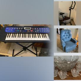 MaxSold Auction: This online auction features Rug, Desk, Serve ware, Music Systems, Wheelchair, Exercise bike, Recliner, End Table, Bookshelf, Rocker, Jewelry Chest, Pocket Books, Bowl And Vase and much more!