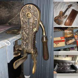 MaxSold Auction: This online auction features ORIGINAL Bacchus REAL drink Opener, Antique dresser cabinet, Leather Couch, Metal Filling Cabinet, Exercise equipment's Weights and Designer Air care humidifier Table Wheel and much more.