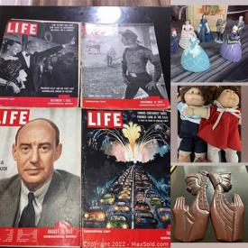 MaxSold Auction: This online auction features Collectible Hotwheels, Vintage Dolls & Accessories, Vintage Tapestry, Depression Glass, Art Glass, Sports Memorabilia, Coins, Stamps, Outerwear, Vintage Books, Jewelry, Antique Persian Rugs, Art Pottery and much more!