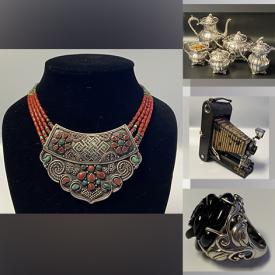 MaxSold Auction: This online auction features 925 silver jewelry, 10k gold jewelry, carved jade decor, vintage porcelain, Murano art glass, vintage barware and much more!