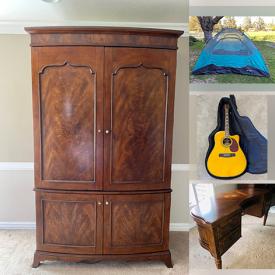 MaxSold Auction: This online auction features IKEA Twin Bed, Area Rug, Tapestry, Small Kitchen Appliances, Antique Hall Tree, Vintage Radio, Antique Victorian Hutch, Fabric, Patio Furniture, Acoustic Guitars, LPs, Banjo, Board Games, Camping Gear, Power Tools and much more!