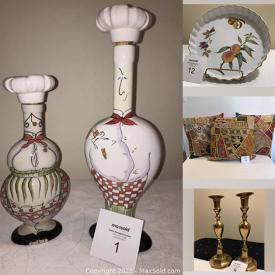 MaxSold Auction: This online auction features Art Pottery, Milk Glass, Lamp Bergers, Vintage Stained Glass Light, Teacup/Saucer Set, Bunnykins, Studio Pottery and much more!