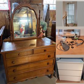 MaxSold Auction: This online auction features Dresser, Double Bed Frame, Golf Clubs, Vintage Jewelry, Ceiling Fan, Vases, Candle Holders, Camp Stove, Curtains, Bedding, Convection Oven, Display Shelf, Typewriter, Drawing Supplies, Tea Cups, Saucers, Serving Dishes, Electronics, Dining Table and much more!