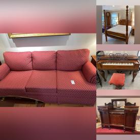 MaxSold Auction: This online auction features items such as sofa, Poster Bed Frame, leaf table, Wall Art, mirror, Sideboard, Garden Tool, Piano, stools, Rocking Chair, Antique Hitchcock Chair, Wooden Chest, ladders, china, Clock, Air Compressor, printers, towels holders, fan, organizers and much more!