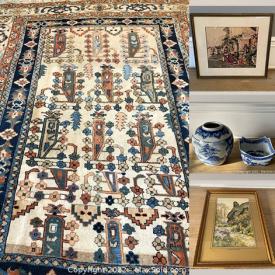 MaxSold Auction: This online auction features Wool Persian Rugs, L.M. Sherman Etching, Model Boats, Oil Lamps, R. Anderton Watercolour, Toby Mugs, Crocks, Decorator Plates, Teacup/Saucer Sets, Power Tools, Small Kitchen Appliances, Studio Pottery, Vintage Wood Art and much more!