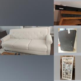 MaxSold Auction: This online auction features furniture such as a Pottery Barn desk, sit-to-stand desk, recliner, La-Z-Boy ottoman, club chair, La-Z-Boy sofa and more, linens, office supplies, DVDs, Samsung sound bar, Christmas decor, kitchenware, Goebel, Mikasa, Pottery Barn mirror, jewelry, Dyson vacuum and much more!