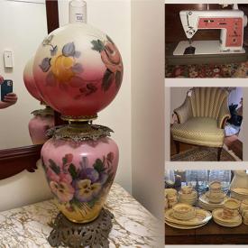 MaxSold Auction: This online auction features Table Lamp, Framed Wall Art, Wood Clock, Wooden Sideboard, Cook Books, Side Table, Singer Sewing Machine, Arm Chair, Recliner, Console Table, Crystal Stemware, Sterling Silver Cup, Loveseat and much more!