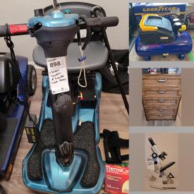 MaxSold Auction: This online auction features a laptop, tablet, wheelchair lifts, electric scooter, kitchen appliances such as Cappuccino maker, juicer, Nutribullet, flatware, filing cabinet, air compressor, Automotive products, tools and much more!