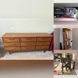 MaxSold Auction: This online auction features furniture such as an MCM walnut dresser, nightstands, sling back chairs, wicker chairs, tables, storage bench, bookcases, office chair and more, garden tools, BBQ, smoker, portable electric grill, deck box, patio box, accessories, ladders, step stool, small kitchen appliances, kitchenware, electronics, books, Frigidaire refrigerator, tile saw, tools, sewing machine and sewing accessories, crafts items, games, luggage, seasonal decor, glass art, cameras and much more!