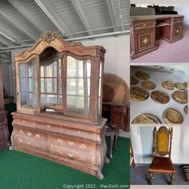 MaxSold Auction: This online auction features Antique Chairs, Office Chairs, Antique Table Bases, Glass Table Tops, Antique Desks, Antique Vitrine, Asian Style Screen, Exercise Equipment, Vintage Books, Window Blinds and much more!