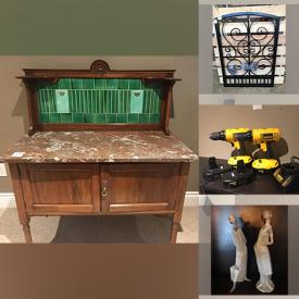 MaxSold Auction: This online auction features silver plate, steel gates, costume jewelry, wall art, wireless headphones, furniture such as dining chairs, occasional table, corner desk, antique secretary, and wall unit, lamps, record albums, SCUBA gear, power tools, western saddle and much more!