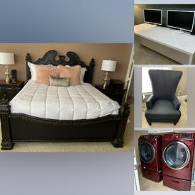 MaxSold Auction: This online auction features Divano Sectional Couch, King Size Bed, Dresser, Nightstand, Hooker Dining Room Table, High Back Chair, TV Console, Samsung Washer & Dryer and much more!