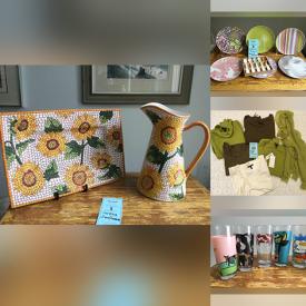 MaxSold Auction: This online auction features Williams Sonoma serving bowls, Archiva serving ware, Royal Worcester plates, Pyrex and other serving ware, Rooster plates, assorted pottery, handmade Mexican pottery, terracotta, clothing and accessories, shoes and much more!
