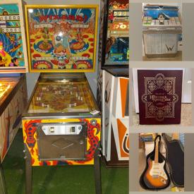 MaxSold Auction: This online auction features a Singer sewing machine, Lyon electric guitar, books, pinball machines, arcade games, miter saw, bench grinder and other power tools, HO Trains and accessories, board games, books, LPs, magazines, Admiral turntable and much more.