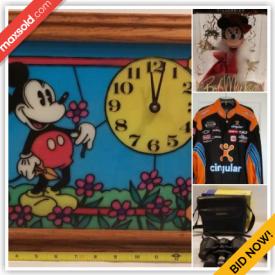 MaxSold Auction: This online auction  features collectibles such as vintage Disney toys, clock, decor and housewares, NWT Jeff Burton jacket, Dale Earnhardt memorabilia, and vintage advertising, crystal ware, DVDs, new Fisher Price toys and much more!