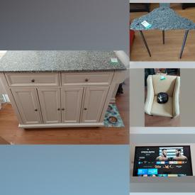 MaxSold Auction: This online auction features sofa, table, chairs, decors, wall mirror, coffee table, cabinet, dresser, bistro set, TVs, book shelves, log bin and accessories, recliner, statue, kitchen electronics, artwork and frames, serving dishes, plant stands and much more!