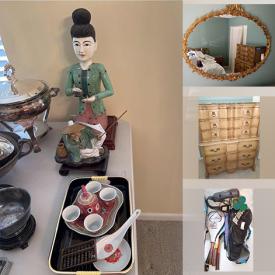 MaxSold Auction: This online auction features a patio table and chairs, coffee table, marble shelf, wine rack, Waterford Crystal wine glass, China plates, costume jewelry, vaporizer, foot fixer, Kenmore freezer, cleaning supplies, tools and much more!