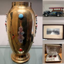 MaxSold Auction: This online auction includes original watercolours, signed prints, crystal ware, vintage glassware, vintage advertising, pottery, NIB speakers, Pioneer receiver, CDs, LPs, books, brassware, lyre backed chair, cufflinks, and more!