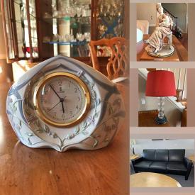 MaxSold Auction: This online auction features Lladro Figurines, Desk clock, Dishware, Upholstered Bench, Side table, Fireplace Screen, Diner Booth, Dresser With Mirror and much more!