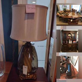 MaxSold Auction: This online auction features a Stanley hutch, Solid maple table, Tea cart, Vintage wooden desk, Milk glass lamps, Collectible teacups, Antique cast iron waffle iron, Vintage hanging lamp, Hot house, Pro-form, mini trampoline and much more!