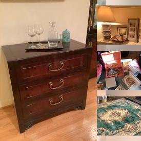 MaxSold Auction: This online auction features Mandarin Lacquered Asian Furniture, Crystal Figurines, Decanters, TV, Sectional Sofa, Rattan Dining Group, Jewelry, Area Rug, Mayan Statues, Bedroom Furniture and much more!