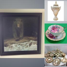 MaxSold Auction: This online auction features original signed paintings, Royal Doulton, Paragon, Aynsley, Wedgwood, antique watches, Michigan banjo, sterling jewelry, pottery, antique chairs, chandeliers and much more!